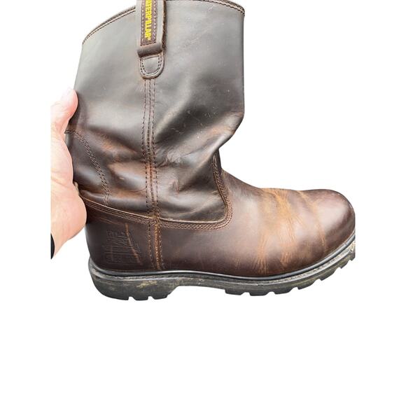 CAT Caterpillar P89516 Men\'s Steel Toe Work Leather Brown Boots Shoes 10.5 main image 4